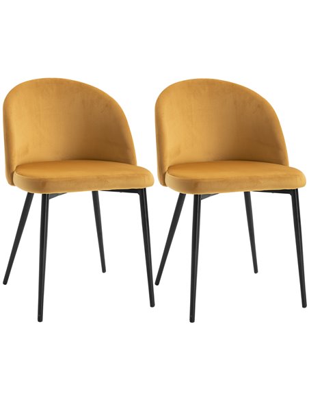 HOMCOM Dining Chairs Set of 2 Contemporary Design, Yellow 835-139V70LR - pic 68929 | FastDaddyshop