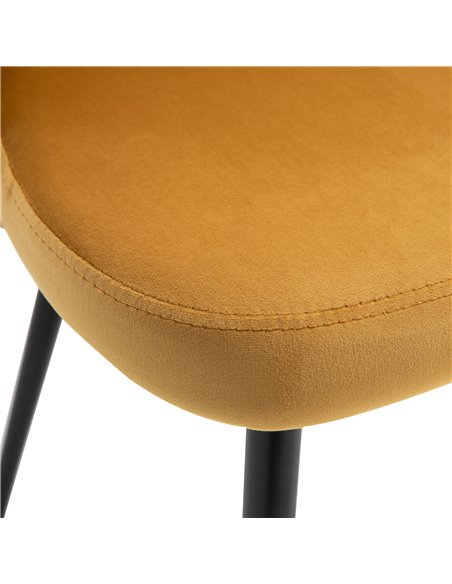 HOMCOM Dining Chairs Set of 2 Contemporary Design for Office Dining Kitchen w/Soft Fabric Seat and Back Living Room - Yellow 835 - pic 68937 | FastDaddyshop