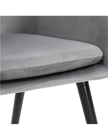 HOMCOM Dining Chairs Set of 2 Modern Upholstered Fabric Velvet-Touch Leisure Chairs with Backrest Armrests, Lounge Reception for