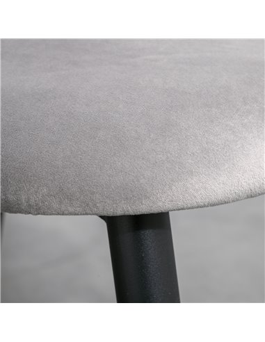 HOMCOM Dining Chairs Set of 2, Modern Upholstered Velvet-Touch Fabric Accent High Back Chairs with Metal Legs, Grey 835-380V71LG