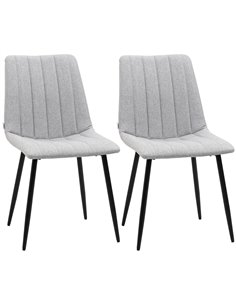 HOMCOM Grey Dining Chairs of 2, Modern Kitchen Chairs, Grey 83A-019V70GY
