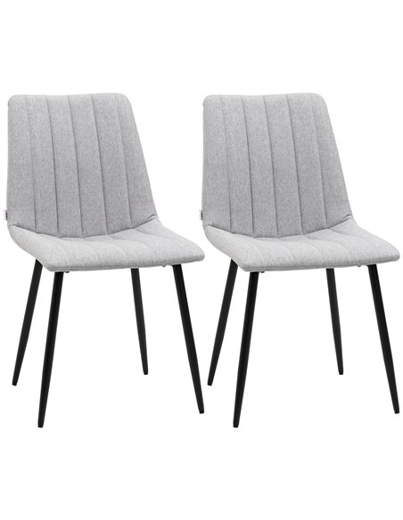 HOMCOM Grey Dining Chairs of 2, Modern Kitchen Chairs, Grey 83A-019V70GY - pic 69064 | FastDaddyshop