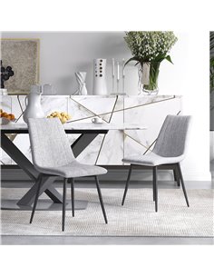HOMCOM Grey Dining Chairs of 2, Modern Kitchen Chairs, Grey 83A-019V70GY 2