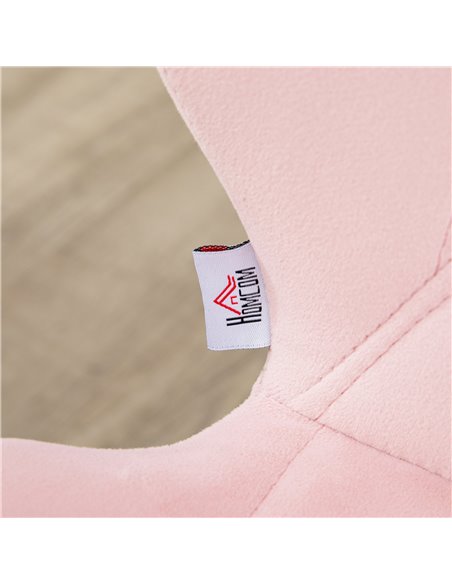 HOMCOM Velvet Dining Chairs Set of 2, 2 Piece Dining Room Chairs with Backrest, Padded Seat and Steel Legs, Pink 83A-020V70PK - pic 69081 | FastDaddyshop