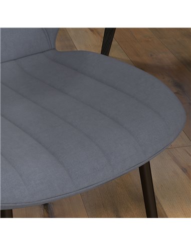 HOMCOM Velvet Dining Chairs Set of 2, 2 Piece Dining Room Chairs with Backrest, Padded Seat and Steel Legs, Dark Grey 83A-020V70