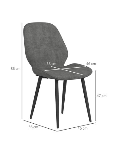 HOMCOM Velvet Dining Chairs, Set of 2 Dining Room Chairs with Metal Legs for Living Room, Dining Room, Grey 83A-044V70GY