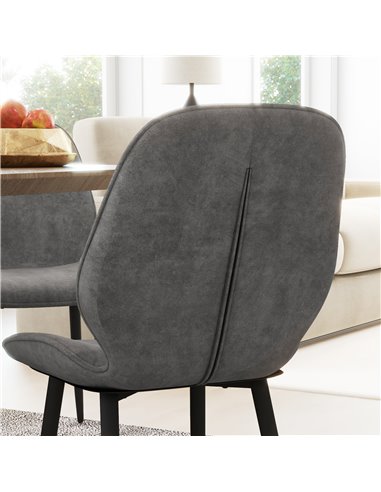 HOMCOM Velvet Dining Chairs, Set of 2 Dining Room Chairs with Metal Legs for Living Room, Dining Room, Grey 83A-044V70GY