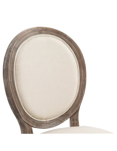 HOMCOM Dining Chairs Set of 2, French-Style Kitchen Chairs with Padded Seats Wood Frame and Brushed Curved Back, Cream White 835