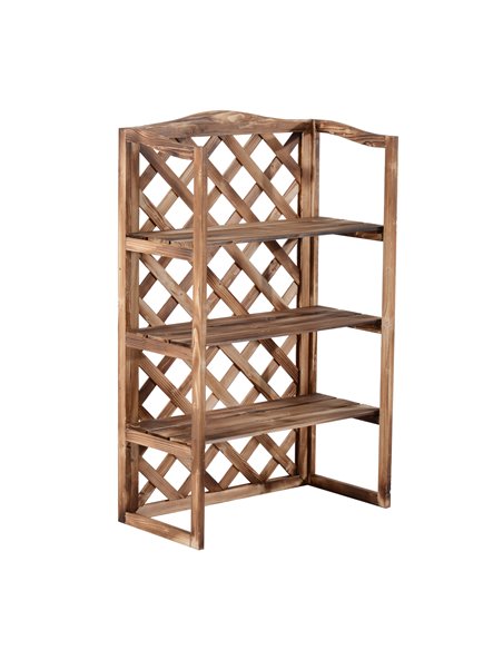Outsunny Wooden Plant Stand, 3-Tier Flower Display Shelf, Outdoor Indoor Storage Rack, 75 x 38 x 120cm 845-117 - pic 69145 | FastDaddyshop
