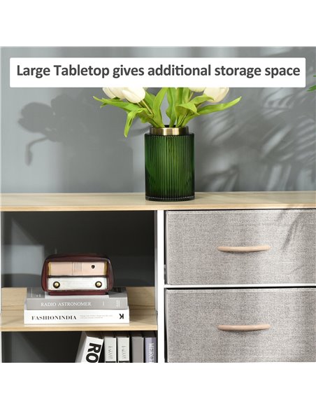 HOMCOM Chest of Drawers Storage  Dresser Cabinet Organizer with 3 Fabric Drawers and 2 Display Shelves for Living Room, Bedroom, - pic 6915 | FastDaddyshop
