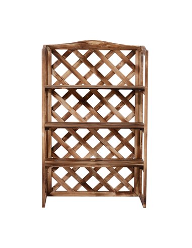 Outsunny Wooden Plant Stand, 3-Tier Flower Display Shelf, Outdoor Indoor Storage Rack, 75 x 38 x 120cm 845-117