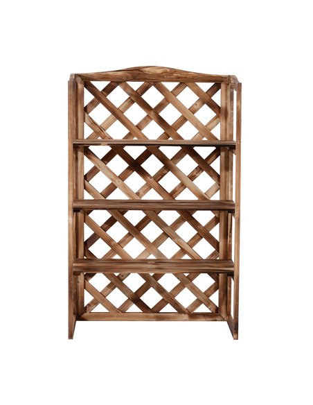 Outsunny Wooden Plant Stand, 3-Tier Flower Display Shelf, Outdoor Indoor Storage Rack, 75 x 38 x 120cm 845-117 - pic 69152 | FastDaddyshop