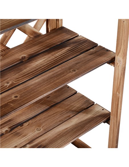 Outsunny Wooden Plant Stand, 3-Tier Flower Display Shelf, Outdoor Indoor Storage Rack, 75 x 38 x 120cm 845-117 - pic 69153 | FastDaddyshop