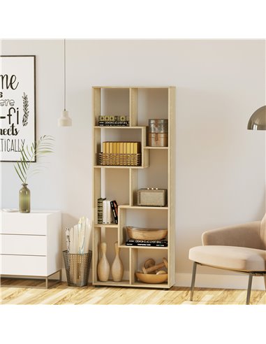 HOMCOM 8-Tier Bookshelf, Freestanding Display Storage with Melamine Finish, Anti-Tip Foot Pads, for Living Room, Modern, White 8