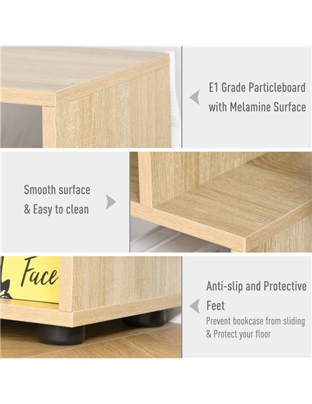 HOMCOM 8-Tier Bookshelf, Freestanding Display Storage with Melamine Finish, Anti-Tip Foot Pads, for Living Room, Modern, White 8 - pic 69158 | FastDaddyshop