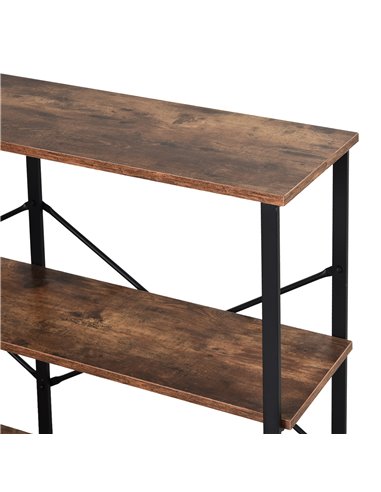 HOMCOM 3-Tier Industrial Style Shelf Metal Frame Smooth Shelves Adjustable Feet Home Office Display Storage Unit Sleek 76x120cm 
