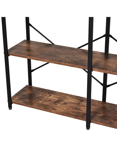 HOMCOM 3-Tier Industrial Style Shelf Metal Frame Smooth Shelves Adjustable Feet Home Office Display Storage Unit Sleek 76x120cm 