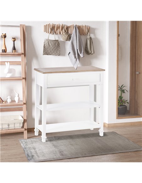 HOMCOM Console Table Hallway Side Desk One Drawer 2 Shelves Worktop Handle Retro Elegant Style Home Display Storage for Bedroom  - pic 69175 | FastDaddyshop
