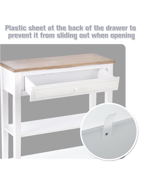 HOMCOM Console Table Hallway Side Desk One Drawer 2 Shelves Worktop Handle Retro Elegant Style Home Display Storage for Bedroom  - pic 69177 | FastDaddyshop