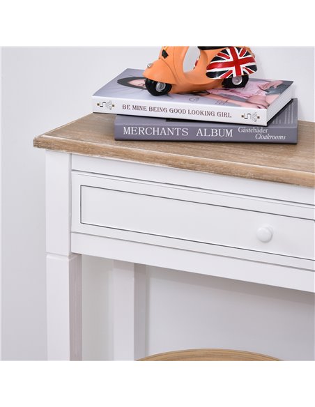 HOMCOM Console Table Hallway Side Desk One Drawer 2 Shelves Worktop Handle Retro Elegant Style Home Display Storage for Bedroom  - pic 69179 | FastDaddyshop