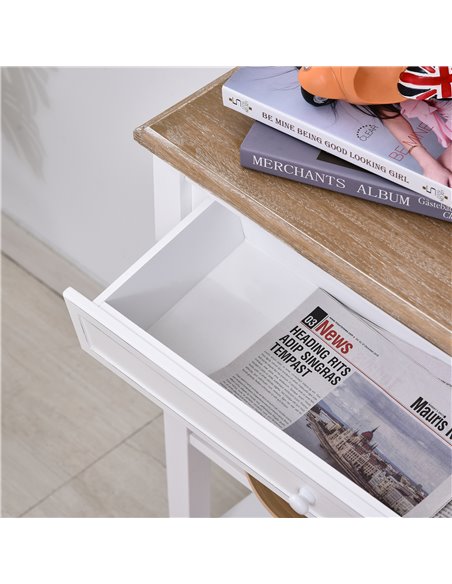 HOMCOM Console Table Hallway Side Desk One Drawer 2 Shelves Worktop Handle Retro Elegant Style Home Display Storage for Bedroom  - pic 69180 | FastDaddyshop