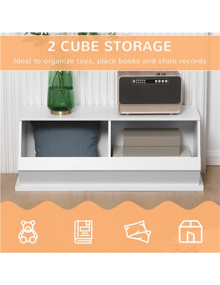 HOMCOM Display Storage Unit 2 Cube Cabinet for Living Room, Bedroom, Playroom, Closet with Dual Compartments, White 838-202 - pic 69193 | FastDaddyshop