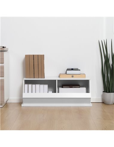 HOMCOM Display Storage Unit 2 Cube Cabinet for Living Room, Bedroom, Playroom, Closet with Dual Compartments, White 838-202