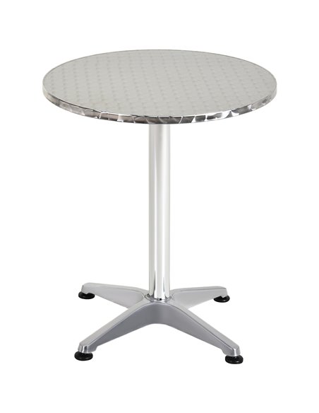 HOMCOM Round Aluminum Bistro Bar Table 2 Height, Silver 02-0097 - pic 69199 | FastDaddyshop