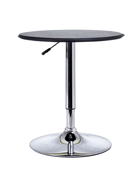 HOMCOM Adjustable Round Bistro Bar Table with PVC Leather Top Steel Base Home Kitchen Dining Desk  Black 02-0071 - pic 69217 | FastDaddyshop