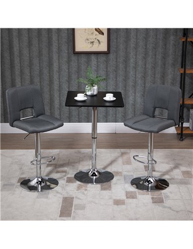 HOMCOM Modern Height Adjustable Counter Bar Table with 360° Swivel Tabletop and Electroplating Metal Base, Pub Desk, Black and S