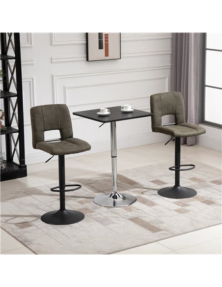 HOMCOM Modern Height Adjustable Counter Bar Table with 360° Swivel Tabletop and Electroplating Metal Base, Pub Desk, Black and S - pic 69241 | FastDaddyshop