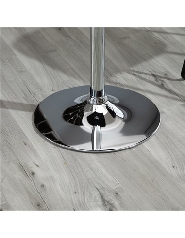 HOMCOM Modern Height Adjustable Counter Bar Table with 360° Swivel Tabletop and Electroplating Metal Base, Pub Desk, Black and S