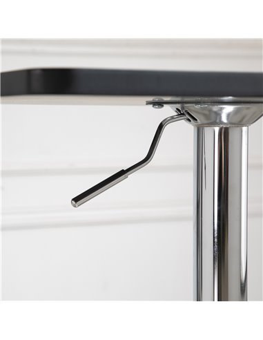 HOMCOM Modern Height Adjustable Counter Bar Table with 360° Swivel Tabletop and Electroplating Metal Base, Pub Desk, Black and S