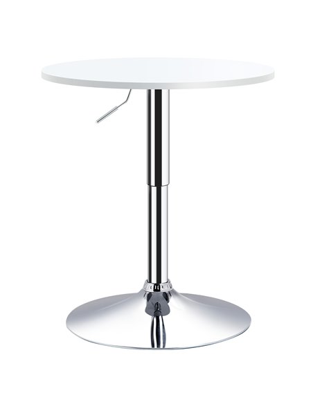 HOMCOM Adjustable Bar Table, Φ30cm, Round Bistro Table with Swivel Top, Metal Frame, Stylish for Kitchen, White 835-388WT - pic 69244 | FastDaddyshop