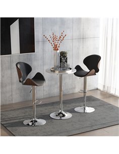 HOMCOM Adjustable Bar Table, Φ30cm, Round Bistro Table with Swivel Top, Metal Frame, Stylish for Kitchen, White 835-388WT 2