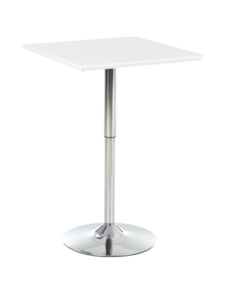 HOMCOM Square Height Adjustable Bar Table Counter Pub Desk with Metal Base for Home Bar, Dining Room, Kitchen, White 835-131 - pic 69262 | FastDaddyshop