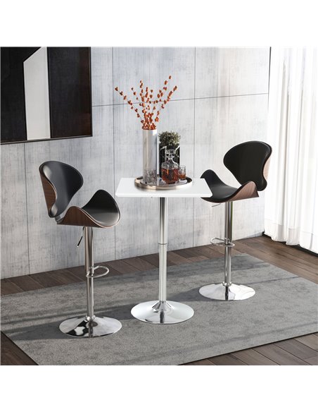HOMCOM Square Height Adjustable Bar Table Counter Pub Desk with Metal Base for Home Bar, Dining Room, Kitchen, White 835-131 - pic 69263 | FastDaddyshop