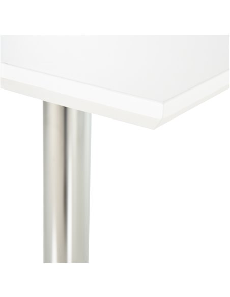 HOMCOM Square Height Adjustable Bar Table Counter Pub Desk with Metal Base for Home Bar, Dining Room, Kitchen, White 835-131 - pic 69269 | FastDaddyshop