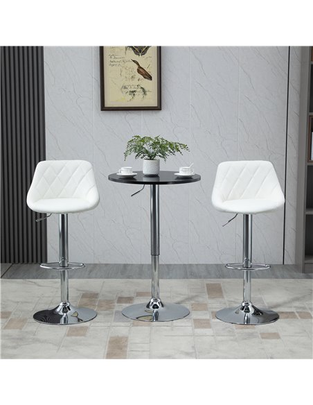 HOMCOM Round Height Adjustable Bar Table Counter Pub Desk with Metal Base for Home Bar, Dining Room, Kitchen, Black 835-504 - pic 69272 | FastDaddyshop