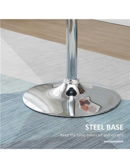 HOMCOM Round Height Adjustable Bar Table Counter Pub Desk with Metal Base for Home Bar, Dining Room, Kitchen, Black 835-504 - pic 69276 | FastDaddyshop