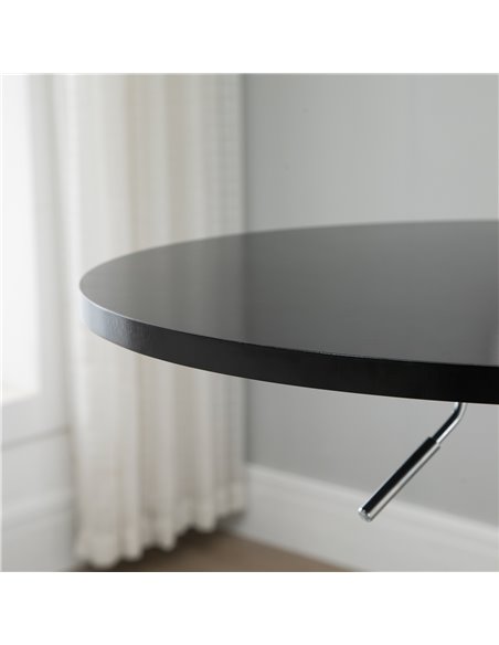 HOMCOM Round Height Adjustable Bar Table Counter Pub Desk with Metal Base for Home Bar, Dining Room, Kitchen, Black 835-504 - pic 69278 | FastDaddyshop