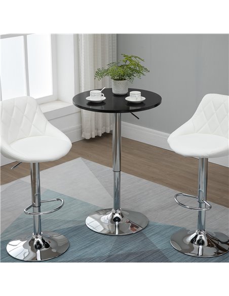 HOMCOM Round Height Adjustable Bar Table Counter Pub Desk with Metal Base for Home Bar, Dining Room, Kitchen, Black 835-504 - pic 69279 | FastDaddyshop