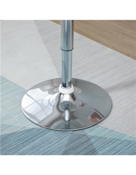 HOMCOM Modern Round Bar Table Adjustable Height Home Pub Bistro Desk Swivel Painted Top with Silver Steel Leg and Base, White 83 - pic 69287 | FastDaddyshop