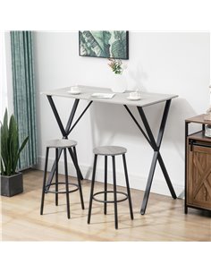 HOMCOM 120 cm Rectangular Bar Table for 4 People, White 835-939V00WT 2