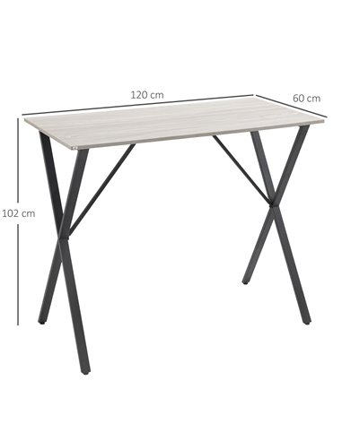 HOMCOM 120 cm Rectangular Bar Table for 4 People, Modern Kitchen Table with Marble Effect Tabletop, Steel Legs, for Living Room,