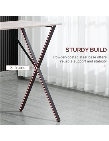 HOMCOM 120 cm Rectangular Bar Table for 4 People, Modern Kitchen Table with Marble Effect Tabletop, Steel Legs, for Living Room,