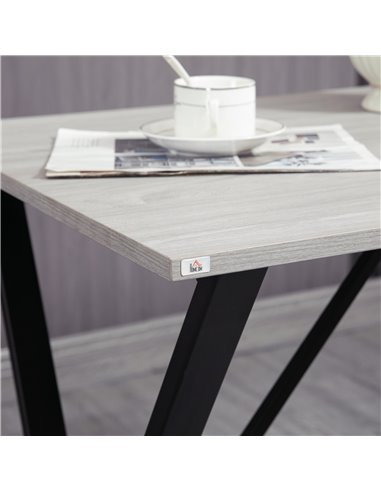 HOMCOM 120 cm Rectangular Bar Table for 4 People, Modern Kitchen Table with Marble Effect Tabletop, Steel Legs, for Living Room,