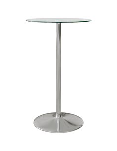 HOMCOM High Top Round Kitchen Table with Tempered Glass Top, Clear 83A-070V00CR