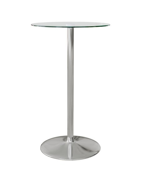 HOMCOM High Top Round Kitchen Table with Tempered Glass Top, Clear 83A-070V00CR - pic 69307 | FastDaddyshop