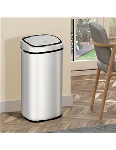 HOMCOM 68L Automatic Sensor Lid Steel Kitchen Bin Silver 851-003 2